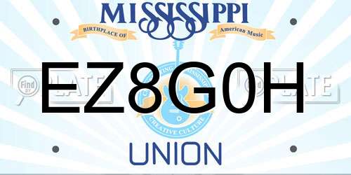 EZ8G0H Mississippi License Plate