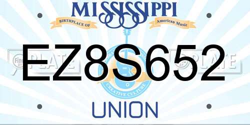 EZ8S652 Mississippi License Plate