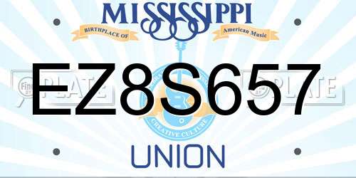 EZ8S657 Mississippi License Plate