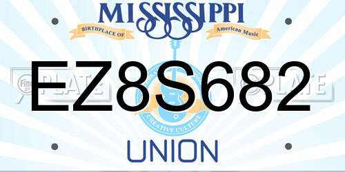 EZ8S682 Mississippi License Plate