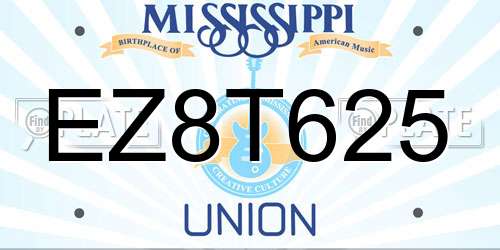 EZ8T625 Mississippi License Plate