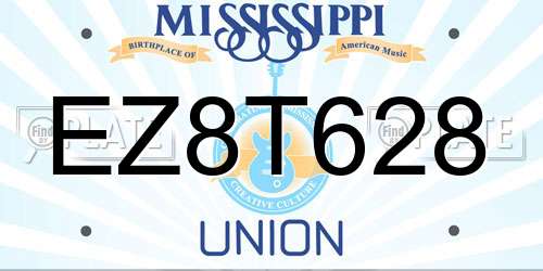 EZ8T628 Mississippi License Plate