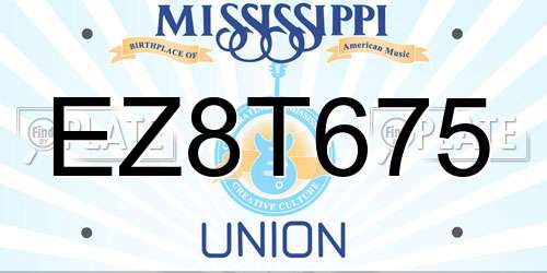 EZ8T675 Mississippi License Plate