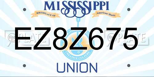 EZ8Z675 Mississippi License Plate