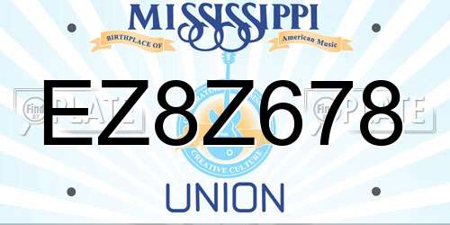 EZ8Z678 Mississippi License Plate