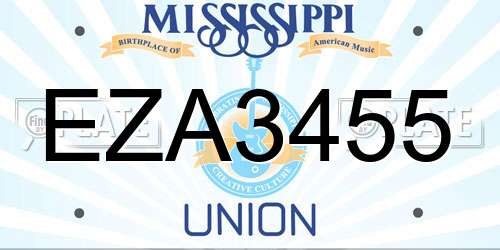 EZA3455 Mississippi License Plate