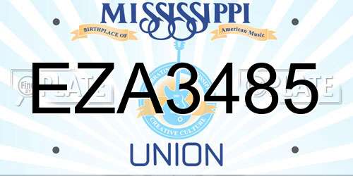 EZA3485 Mississippi License Plate