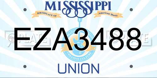 EZA3488 Mississippi License Plate