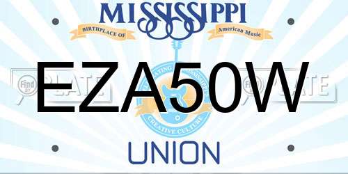 EZA50W Mississippi License Plate