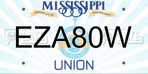 EZA80W Mississippi License Plate