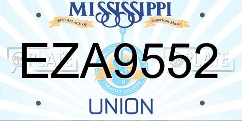 EZA9552 Mississippi License Plate