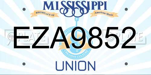 EZA9852 Mississippi License Plate