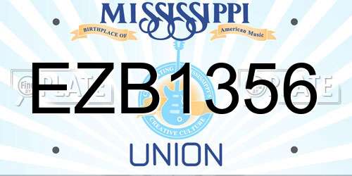 EZB1356 Mississippi License Plate