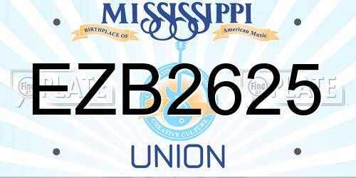 EZB2625 Mississippi License Plate
