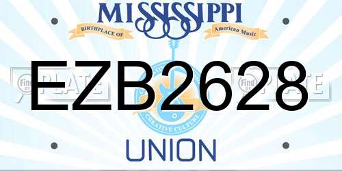 EZB2628 Mississippi License Plate
