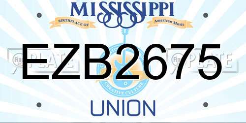 EZB2675 Mississippi License Plate