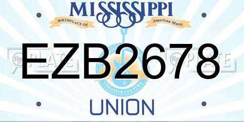 EZB2678 Mississippi License Plate