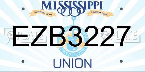 EZB3227 Mississippi License Plate
