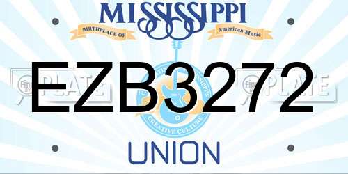 EZB3272 Mississippi License Plate