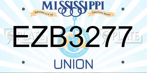 EZB3277 Mississippi License Plate