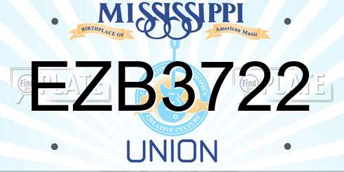 EZB3722 Mississippi License Plate