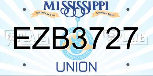 EZB3727 Mississippi License Plate
