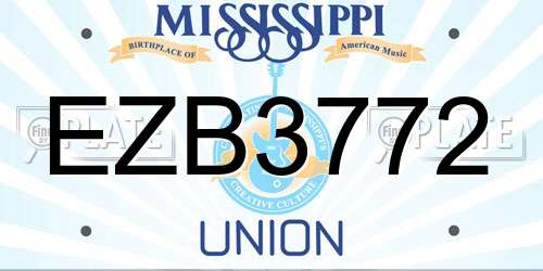 EZB3772 Mississippi License Plate