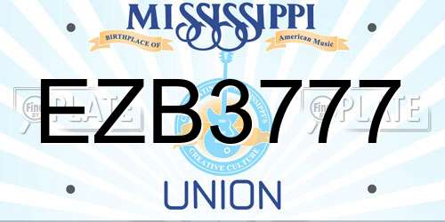 EZB3777 Mississippi License Plate
