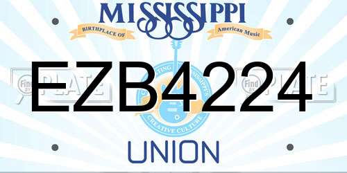 EZB4224 Mississippi License Plate