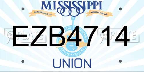 EZB4714 Mississippi License Plate