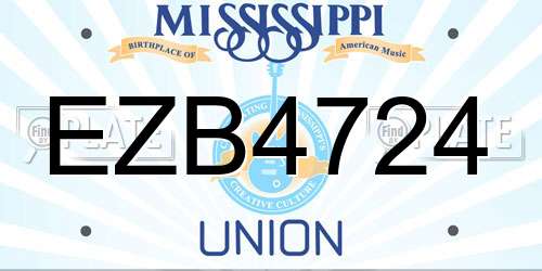 EZB4724 Mississippi License Plate