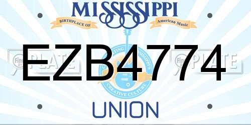 EZB4774 Mississippi License Plate