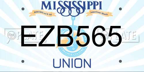 EZB565 Mississippi License Plate