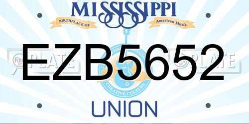 EZB5652 Mississippi License Plate