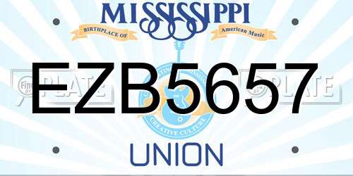 EZB5657 Mississippi License Plate