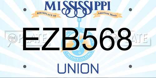 EZB568 Mississippi License Plate