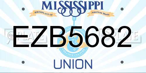 EZB5682 Mississippi License Plate