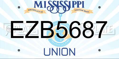 EZB5687 Mississippi License Plate
