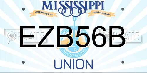 EZB56B Mississippi License Plate