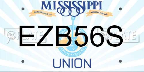 EZB56S Mississippi License Plate