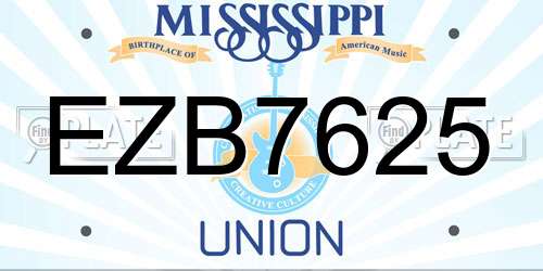 EZB7625 Mississippi License Plate