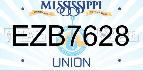 EZB7628 Mississippi License Plate