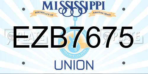 EZB7675 Mississippi License Plate