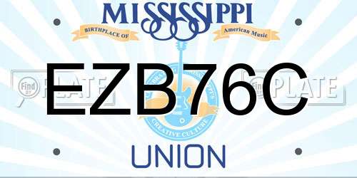 EZB76C Mississippi License Plate