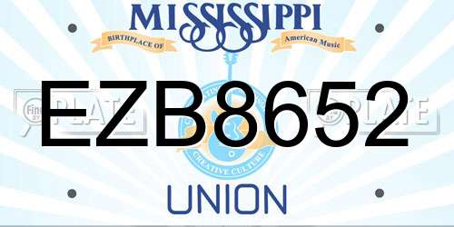 EZB8652 Mississippi License Plate