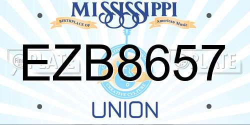 EZB8657 Mississippi License Plate