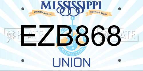 EZB868 Mississippi License Plate