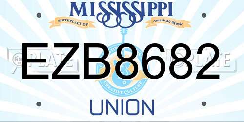 EZB8682 Mississippi License Plate