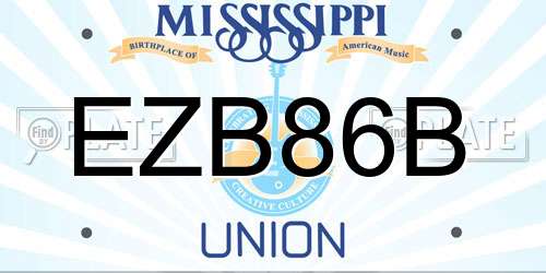 EZB86B Mississippi License Plate
