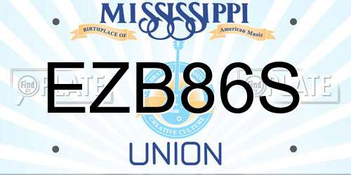 EZB86S Mississippi License Plate